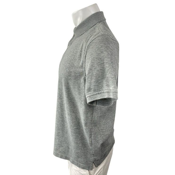 Club Room Mens Gray Collared Short Sleeve Slim Office Casual Polo Shirt Top Sz M