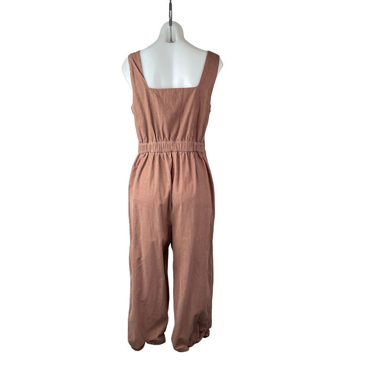 American Eagle Corduroy Square Neck Sleeveless Button Overall Jumpsuit Romper M