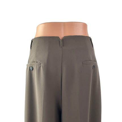 Zara Women's Gray Pleated High Rise Palazzo Wide Leg Trousers Dress Pants Sz L