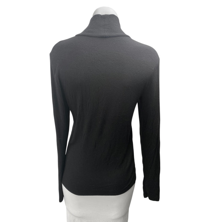Aritzia Wilfred Women's Black Long Sleeve Turtleneck Pullover Sweater Top Size L