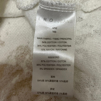 IRO Jeans Nuala White Sleeveless Crewneck Distressed Muscle Tee Tank Top Size XS
