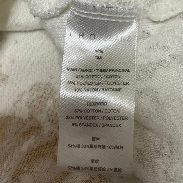 IRO Jeans Nuala White Sleeveless Crewneck Distressed Muscle Tee Tank Top Size XS
