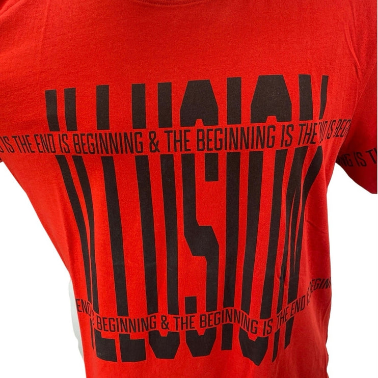 Jack & Jones Men's Red Typography Cotton Short Sleeve Crew Tee T-Shirt Top XL