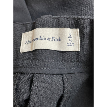 Abercrombie & Fitch Black High Rise Pleated Straight Trousers Dress Pants Size 4