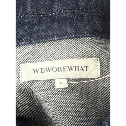 WeWoreWhat Women's Blue Long Sleeve Crop Button Up Denim Jean Jacket Size S