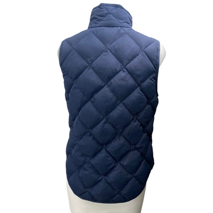 J.Crew Women's Blue Sleeveless Full Zip Quilted Down Puffer Coat Jacket Vest S