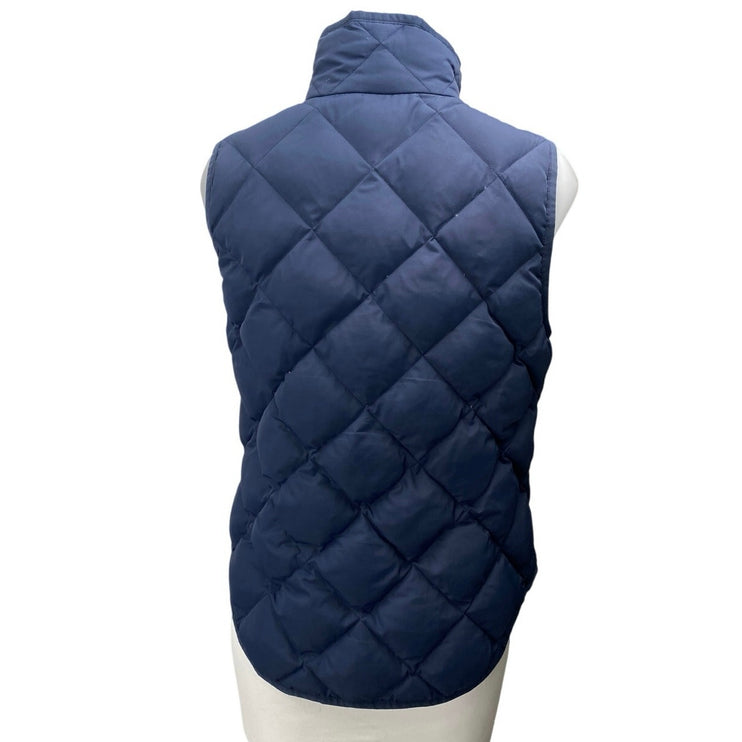 J.Crew Women's Blue Sleeveless Full Zip Quilted Down Puffer Coat Jacket Vest S
