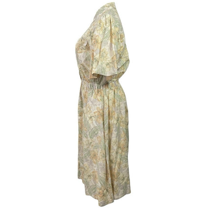 Witchery Orchid Womens Collared Puff Sleeve Button Up Midi A-Line Shirt Dress 16