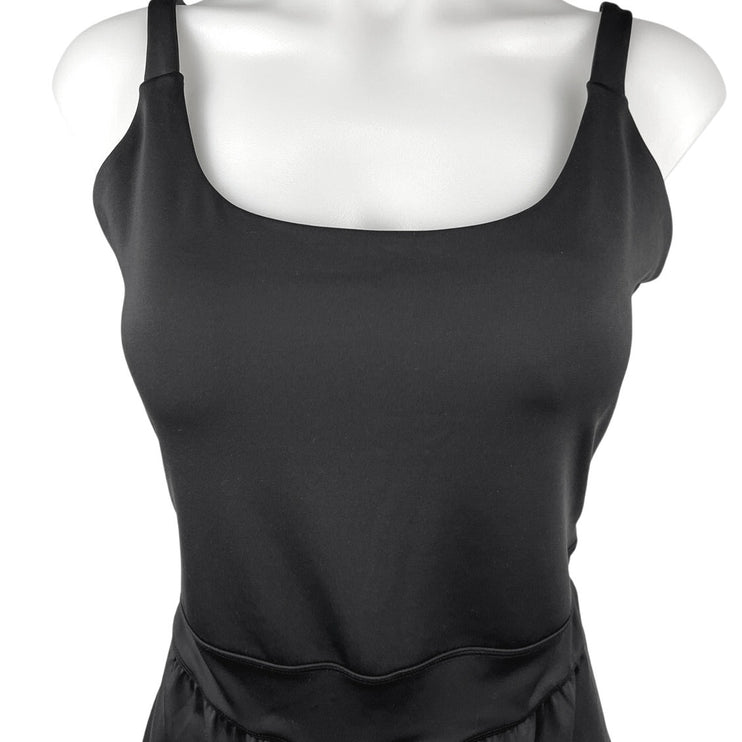 Year of Ours Black Sleeveless Square Neck Athletic Tennis Mini A Line Dress Sz L