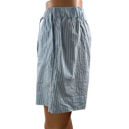 WeWoreWhat Women's Blue White Striped Elastic Waist Summer Casual Shorts Size M