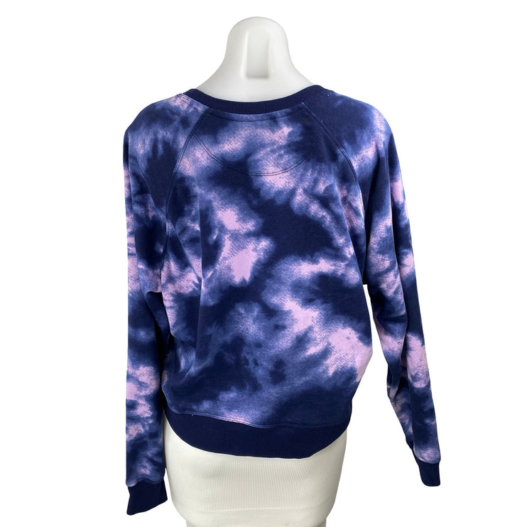 Champion Women's Purple Tie Dye Long Sleeve Knit Round Neck Sweatshirt Top Sz XL