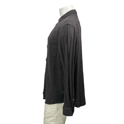 Insight Men's Dark Gray Long Sleeve Button Down 100% Cotton Shirt Top Size XL