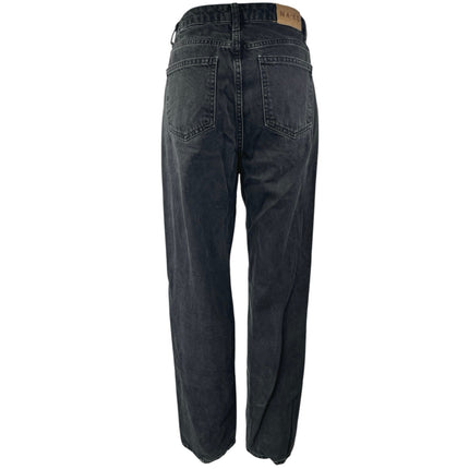 NA-KD Women's Black High Waisted Straight Wide Leg Casual Denim Jeans Size 34