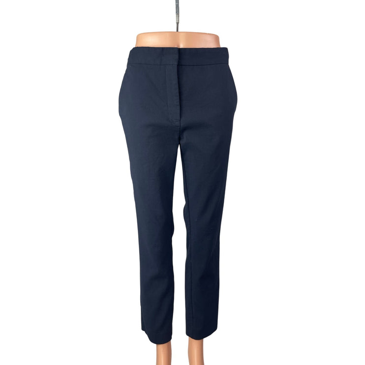 Zara Women's Blue High Waisted Straight Leg Slim Fit Trousers Dress Pants Sz M