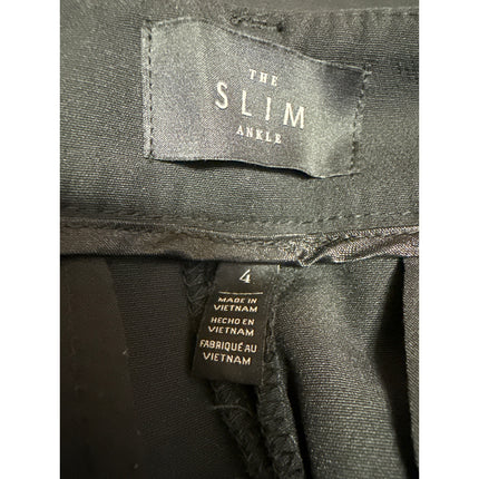 The Slim Women's Black Straight Leg Mid Rise Ankle Trousers Dress Pants Size 4