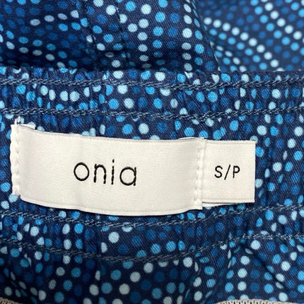 Onia Men's Blue Abstract Polka Dots Drawstring Swim Trunks Board Shorts Size S