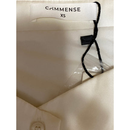 NEW Commense Ivory Silky Satin Sleeveless Button Up Crop Corset Cami Tank Top XS