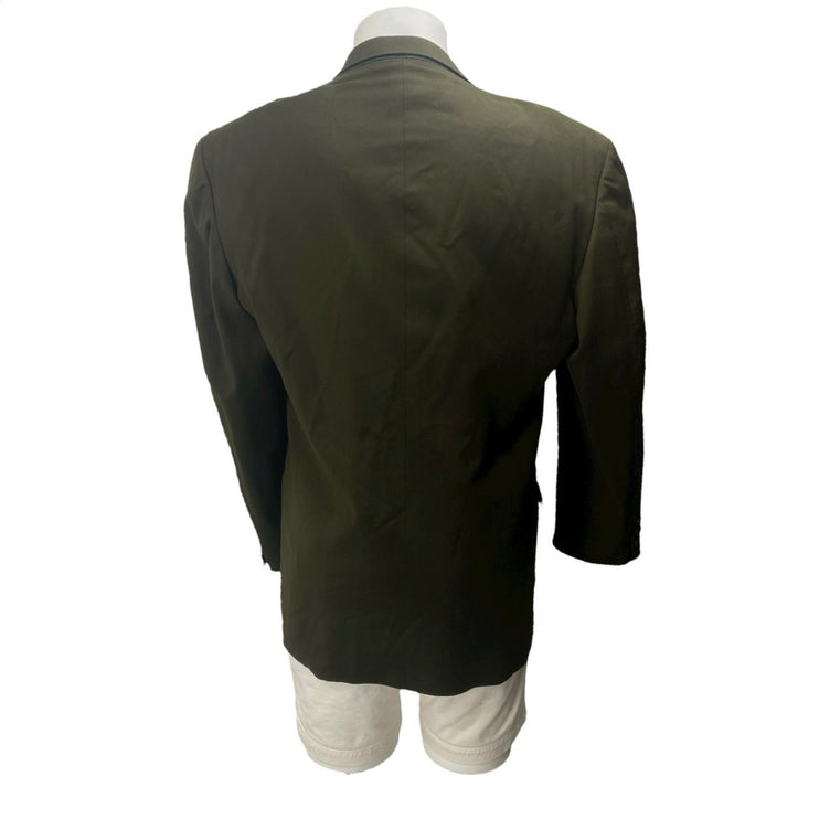 Ungaro 100% Wool Men's Green Double Breasted Long Sleeve Coat Blazer Jacket US M