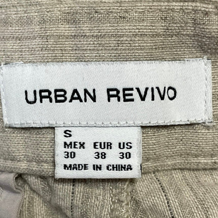 Urban Revivo Womens Beige Pleated High Waisted Straight Leg Trousers Pants Sz S