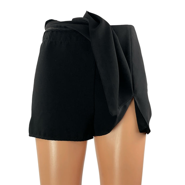 Amanda Uprichard Women's Black High Waisted Mini Skirt Skort Shorts Size XS