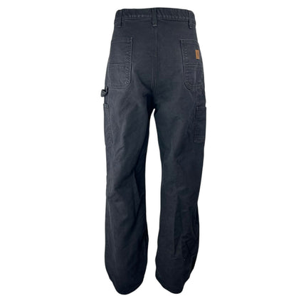 Carhartt Vintage Men's Faded Black High Rise Straight Wide Leg Denim Jeans 38x34