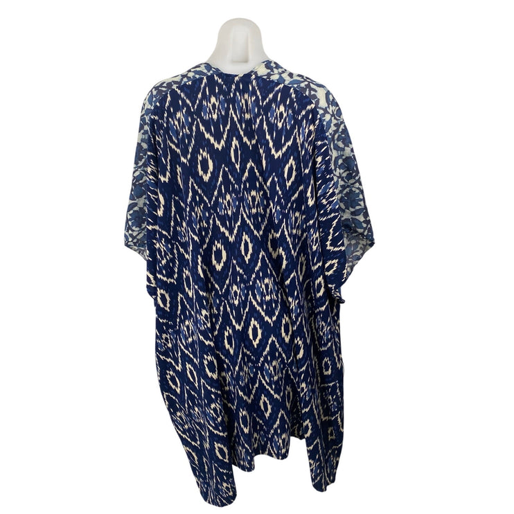 Anthropologie In Our Nature Midnight Women's Floral Ikat Kimono Cardigan Top OS