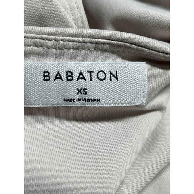 ARITZIA Babaton Women's Cream Short Sleeve Square Neck Shirt Bodysuit Top Sz XS