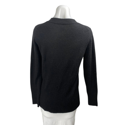 C by Bloomingdale's 100% Cashmere Black Knit Long Sleeve Cardigan Sweater Top S
