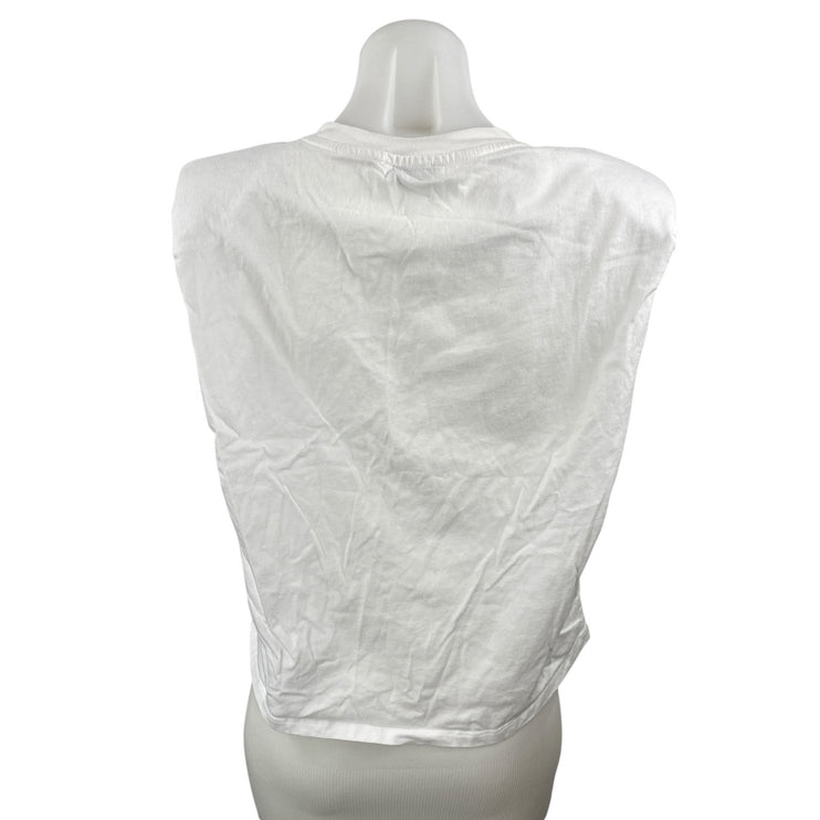 Aritzia Babaton Women's White Sleeveless Crew Neck Muscle Tee T-Shirt Tank Top S