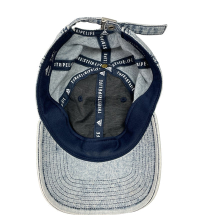 Adidas Saturday Plus Washed-Grey Strapback Denim Baseball Cap Hat One Size