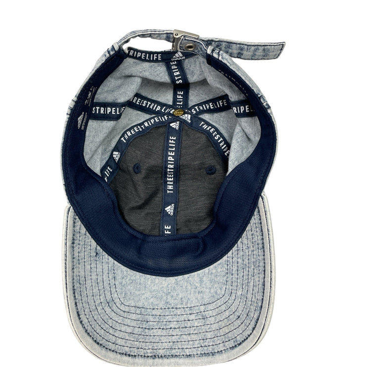Adidas Saturday Plus Washed-Grey Strapback Denim Baseball Cap Hat One Size