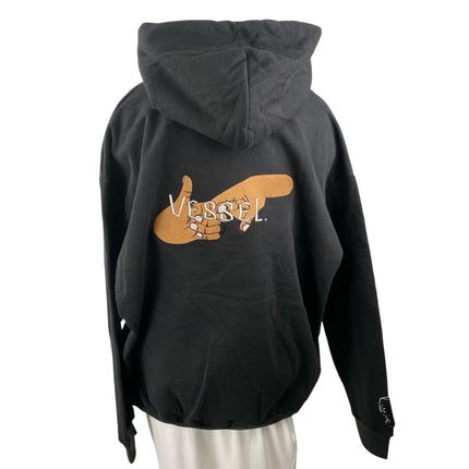 Vessel Women's Black Hoodie Hooded Logo Long Sleeve Sweatshirt Top Size XXXL
