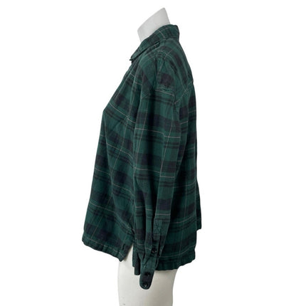 Madewell Women's Green Plaid Check Collared Long Sleeve Button Down Shirt Top M