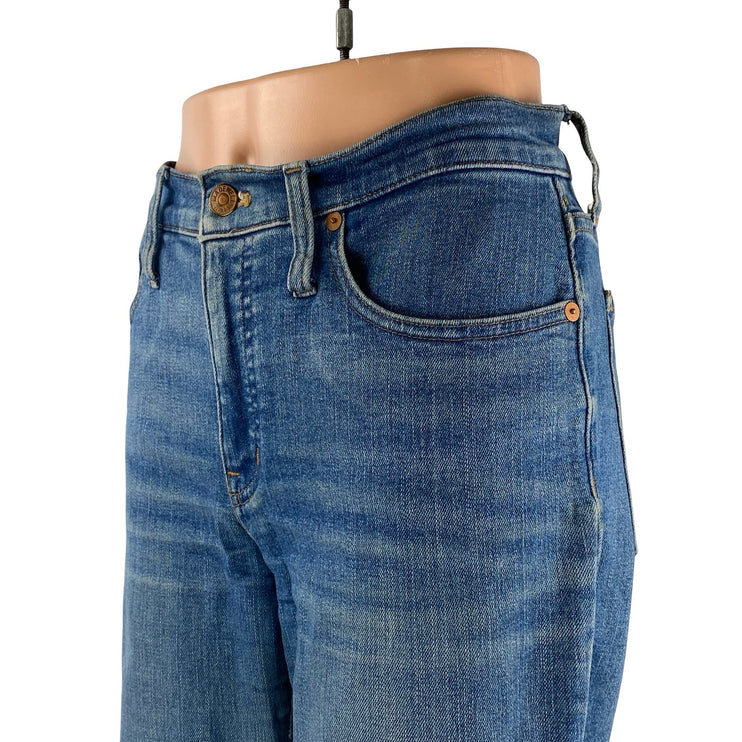 Madewell Mid Rise Kick Out Women's Blue Ankle Flared Bootcut Denim Jeans Size 28
