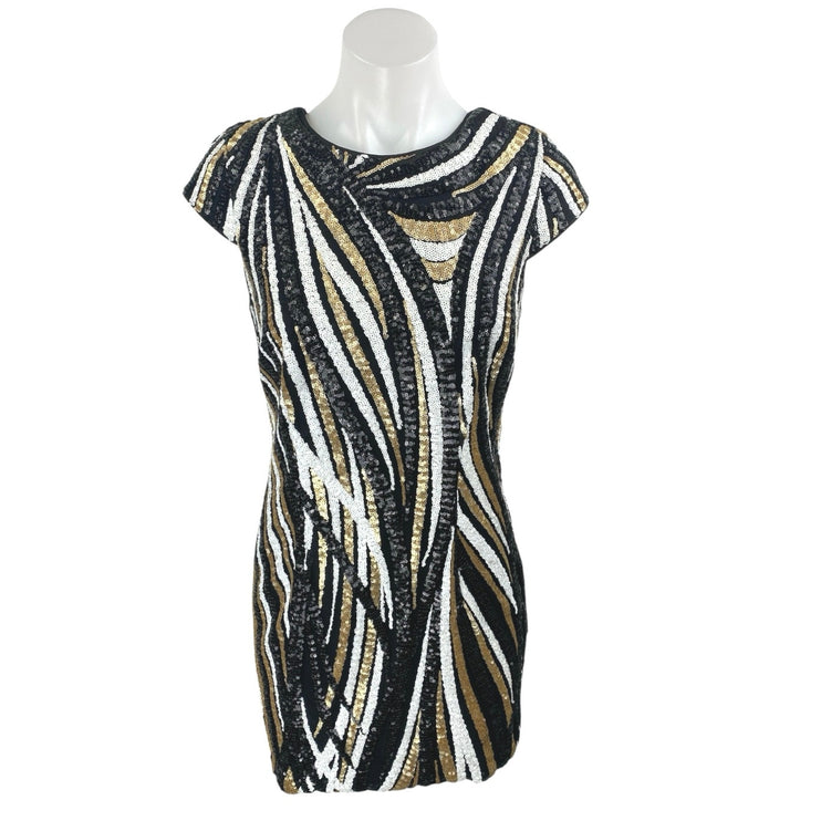 Ryse The Label Multicolor Sequin Short Sleeve Mini Bodycon Sheath Dress Size S