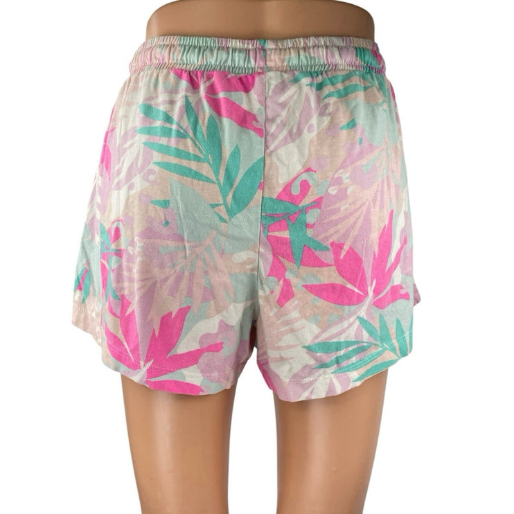 J.Crew Women Multicolor Floral Leaf Print Drawstring High Rise Lounge Shorts XS
