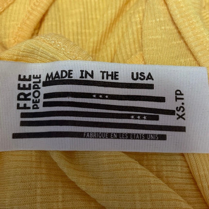 Free People Women's Yellow Rib Knit Sleeveless Racerback Pullover Tank Top Sz XS