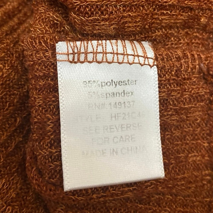 Hyfve Rust Brown Turtleneck Long Balloon Sleeve Knit Cropped Sweater Top Size S