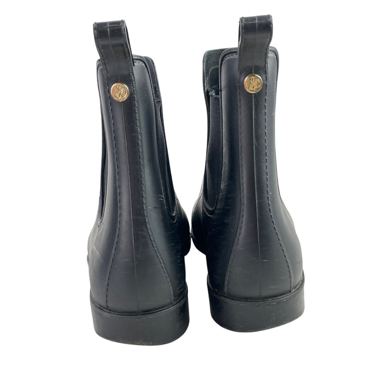 Sam Edelman Women's Black Almond Toe Slip On Waterproof Chelsea Rain Boots Sz 11