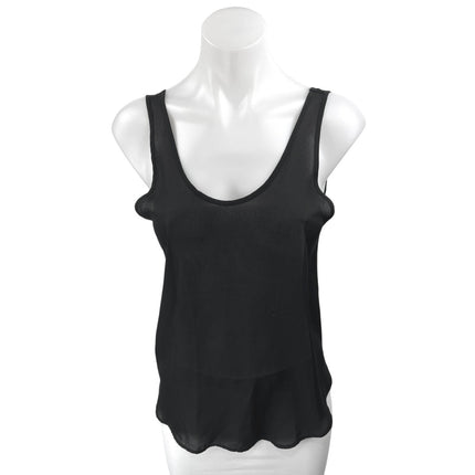 Lush Women's Black Sleeveless Scoop Neck Pullover Blouse Tank Top Size XS