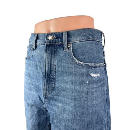Everlane The Way High Women's Blue Distressed Wide Leg Baggy Denim Jeans Size 27