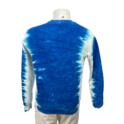 Ripndip Men's Blue Tie Dye Logo Crew Neck Long Sleeve Fleece Sweatshirt Top S