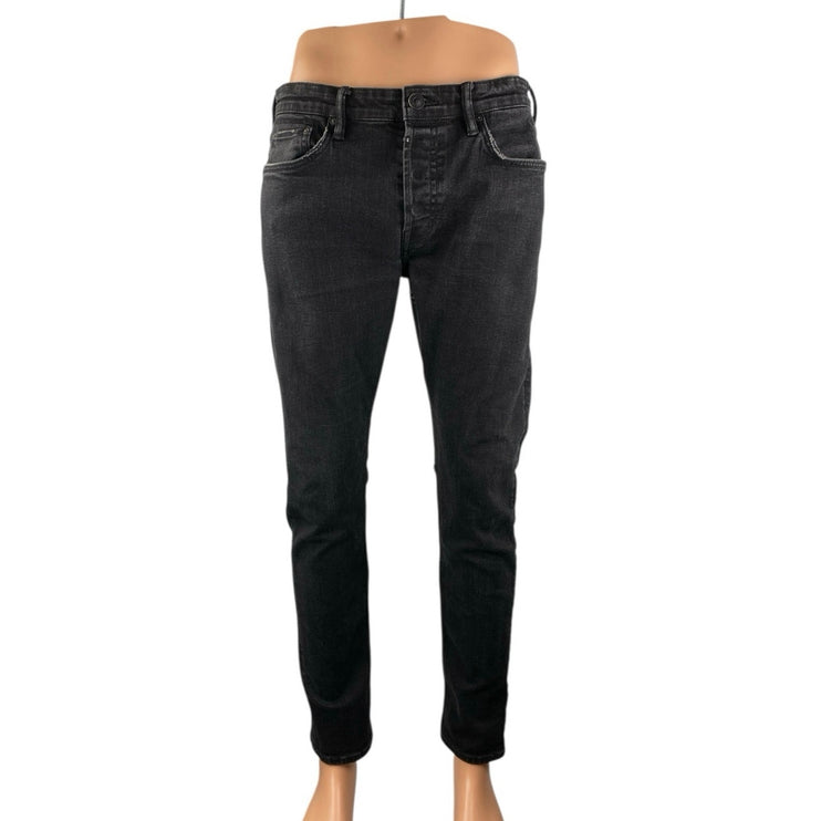 AllSaints Men's Black High Waisted Skinny Leg Slim Fit Denim Jeans Pants Sz 32