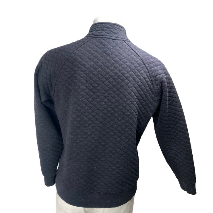 Eddie Bauer Men's Black Quilted Long Sleeve Snap Turtleneck Sweater Top Size S