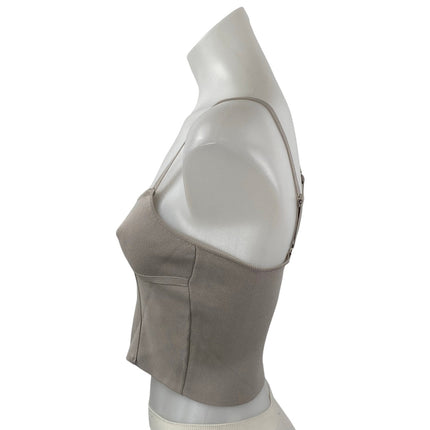 Zara Women's Gray Sleeveless Corset Bustier Knit Cami Tank Camisole Crop Top S