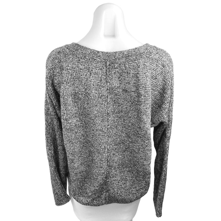 Calvin Klein Gray Mohair Knitted V-Neck Long Sleeve Pullover Sweater Top Size XS