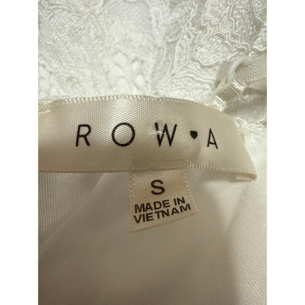 ROWA White Sleeveless Lace Embroidered V Neck Fit & Flare Mini Dress Size S
