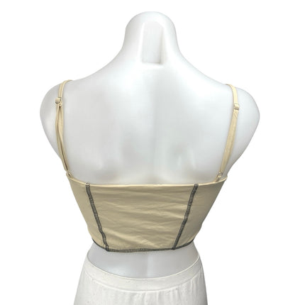 Princess Polly Beige Black Sleeveless Corset Bustier Cami Camisole Crop Top 6