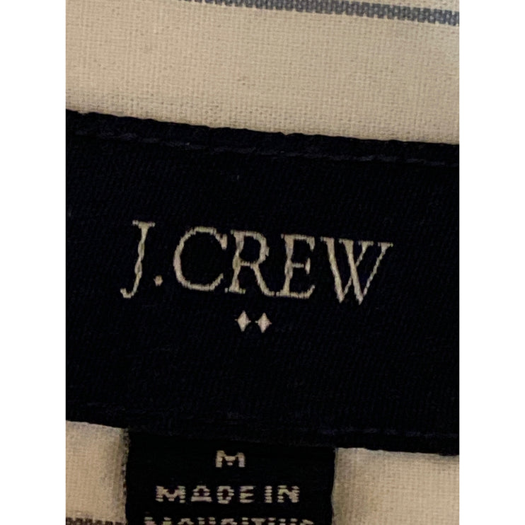J.Crew Men's White Striped Collared Long Sleeve Slim Button Down Shirt Top Sz M
