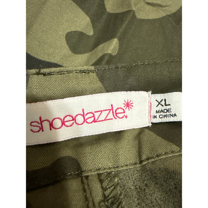 Shoedazzle Green Camouflage High Rise Tapered Trousers Cargo Jogger Pants Sz XL